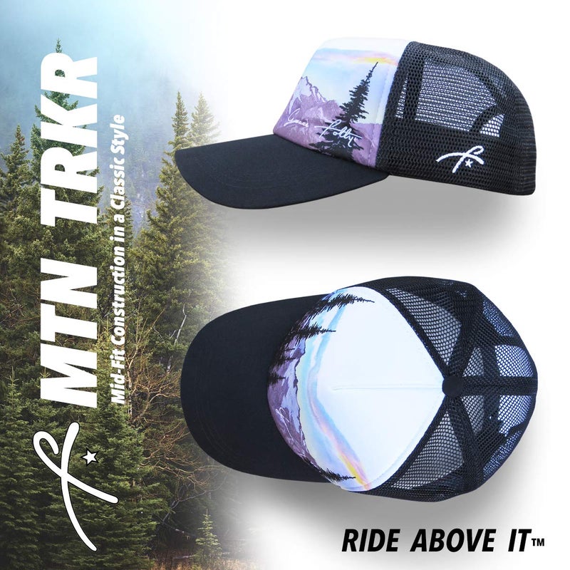 Grace Folly Foam Trucker Hat Snapback Mesh Baseball Cap for Men or Women (Mountain Print) - Image 3